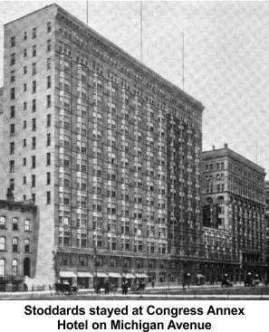 Stoddards stayed at the Congress Annex Hotel in Chicago