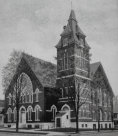 Tabernacle Methodist Episcopal church site of funeral for Iroquois theater victim Clarence Burr Scott