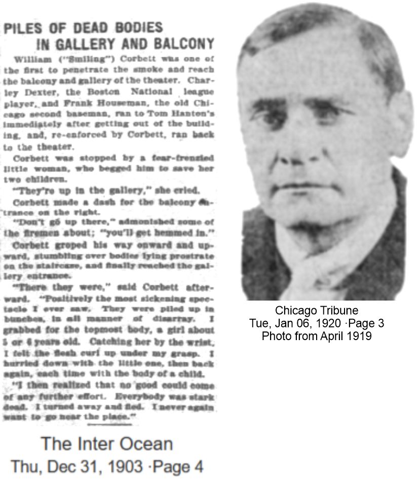 William J. Corbett helped remove bodies from the Iroquois Theater