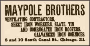 Maypole Brothers of Chicago manufactured cornices