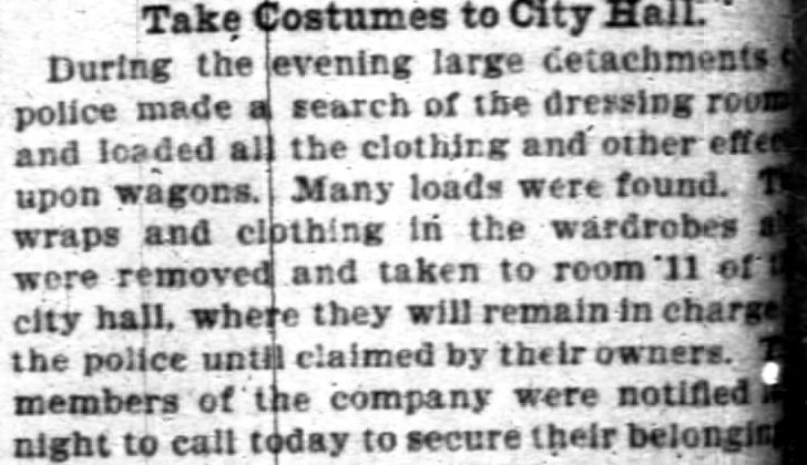 Mr Bluebeard costumes escaped Iroquois Theater fire