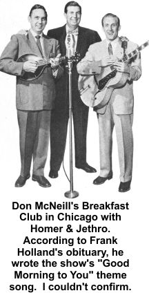 Frank Holland wrote theme song for Don McNeill Breakfast show