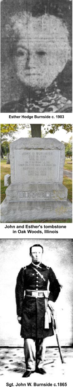 John W. Burnside survived Civil War but neither he or Esther survived Chicago