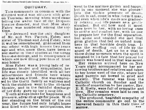 Mary Fahey obituary
