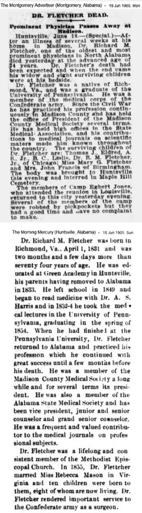 Richard M. Fletcher 1905 obituary