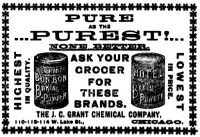Grant Chemical's Bon Bon and Hotel baking powder brands.