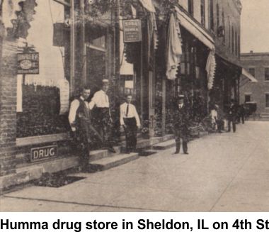 Humma drug store in Sheldon, Illinois