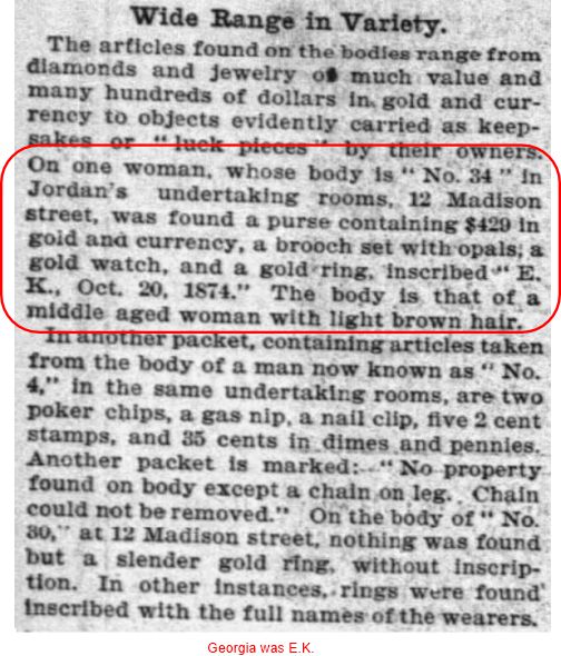 Georgia Kula's belongings described in newspaper