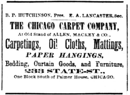 Benjamin Hutchinson owned carpet store run by son-in-law Lancaster
