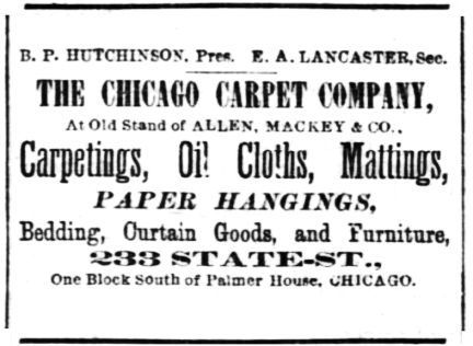 Benjamin Hutchinson owned carpet store run by son-in-law Lancaster