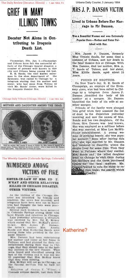 More information about Amelia and Jessie Sands and Tressie Danson