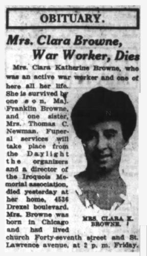 Clara Brownes newspaper Obituary