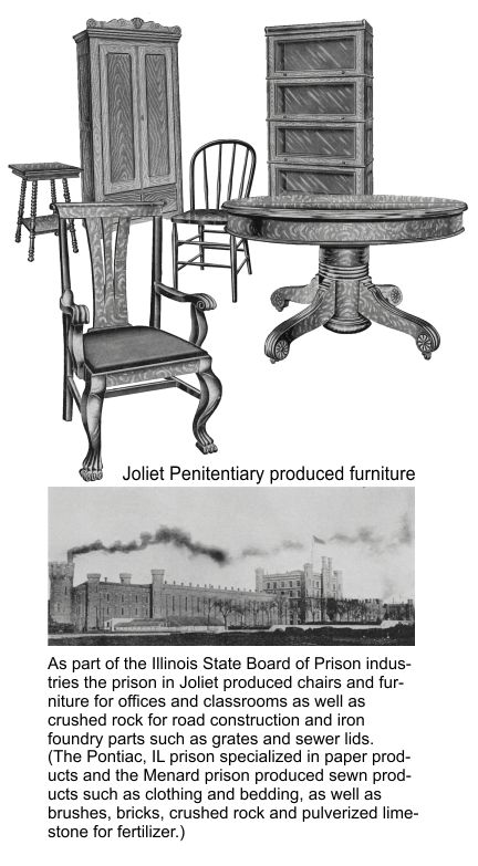 Joliet Illinois prison made chairs and other furniture