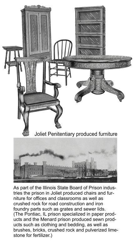 Joliet Illinois prison made chairs and other furniture
