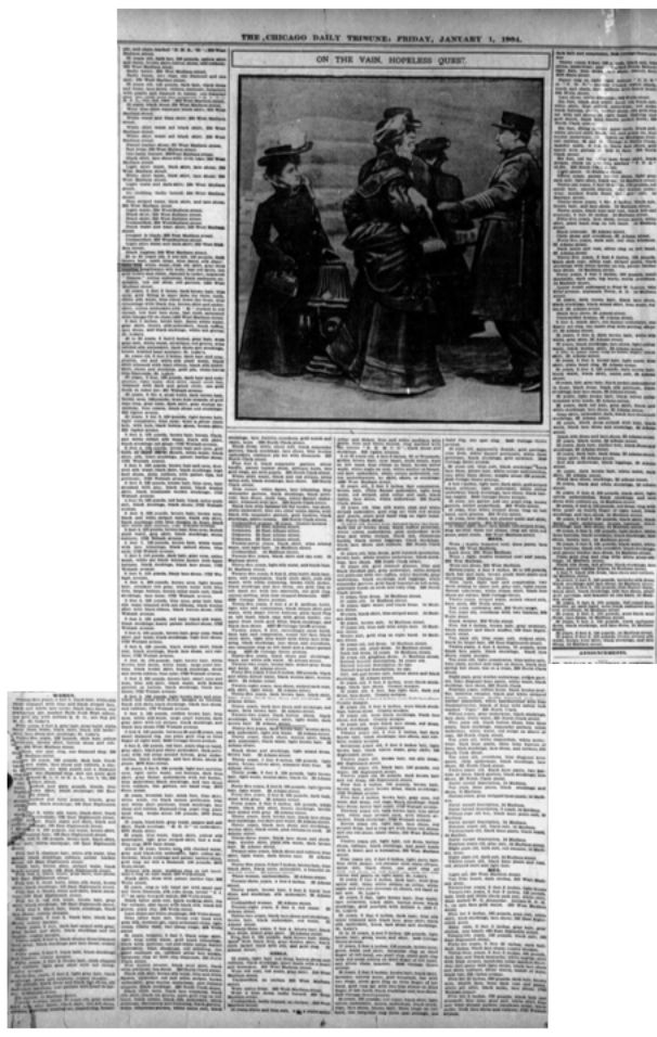 1903 Iroquois Theater unidentified victims descriptions